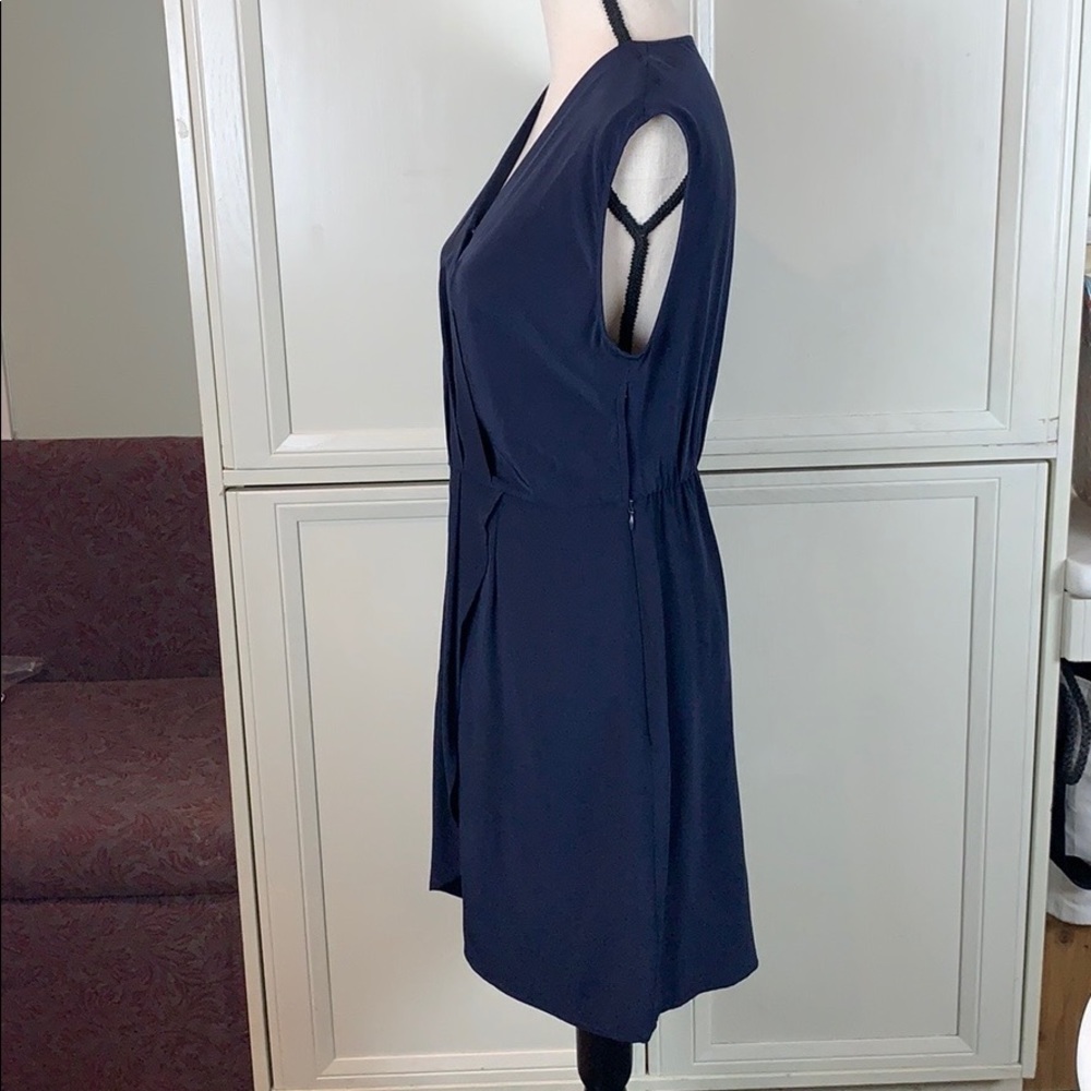 NWT Barneys New York CO-OP label Navy Silk Dress - Picture 4 of 7